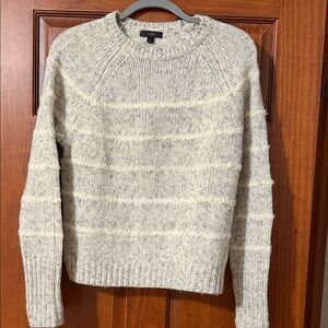 J. Crew Gray Striped Knit Sweater